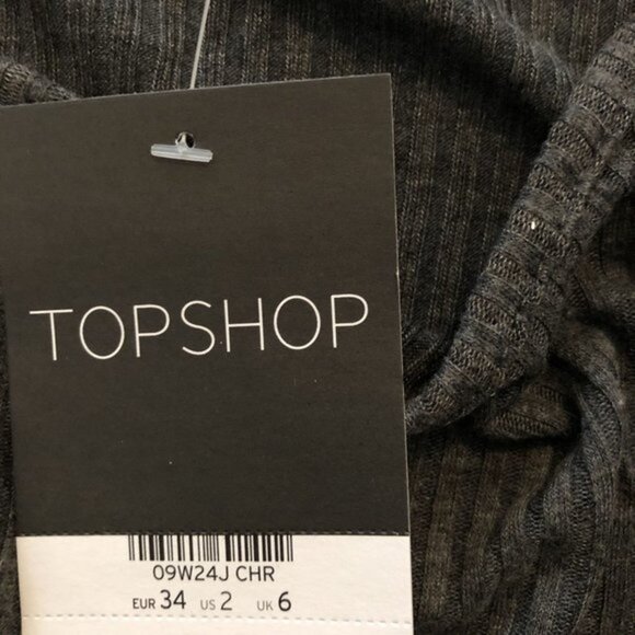 TopShop Crop Top Shirt Fitted Stretch Short Sleeve Casual NWT - Picture 5 of 12